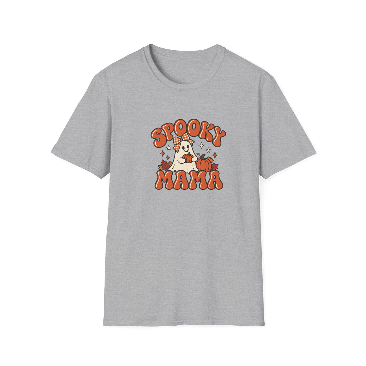 Spooky Mama ghosts T-Shirt | Halloween pumpkins, plaid bows