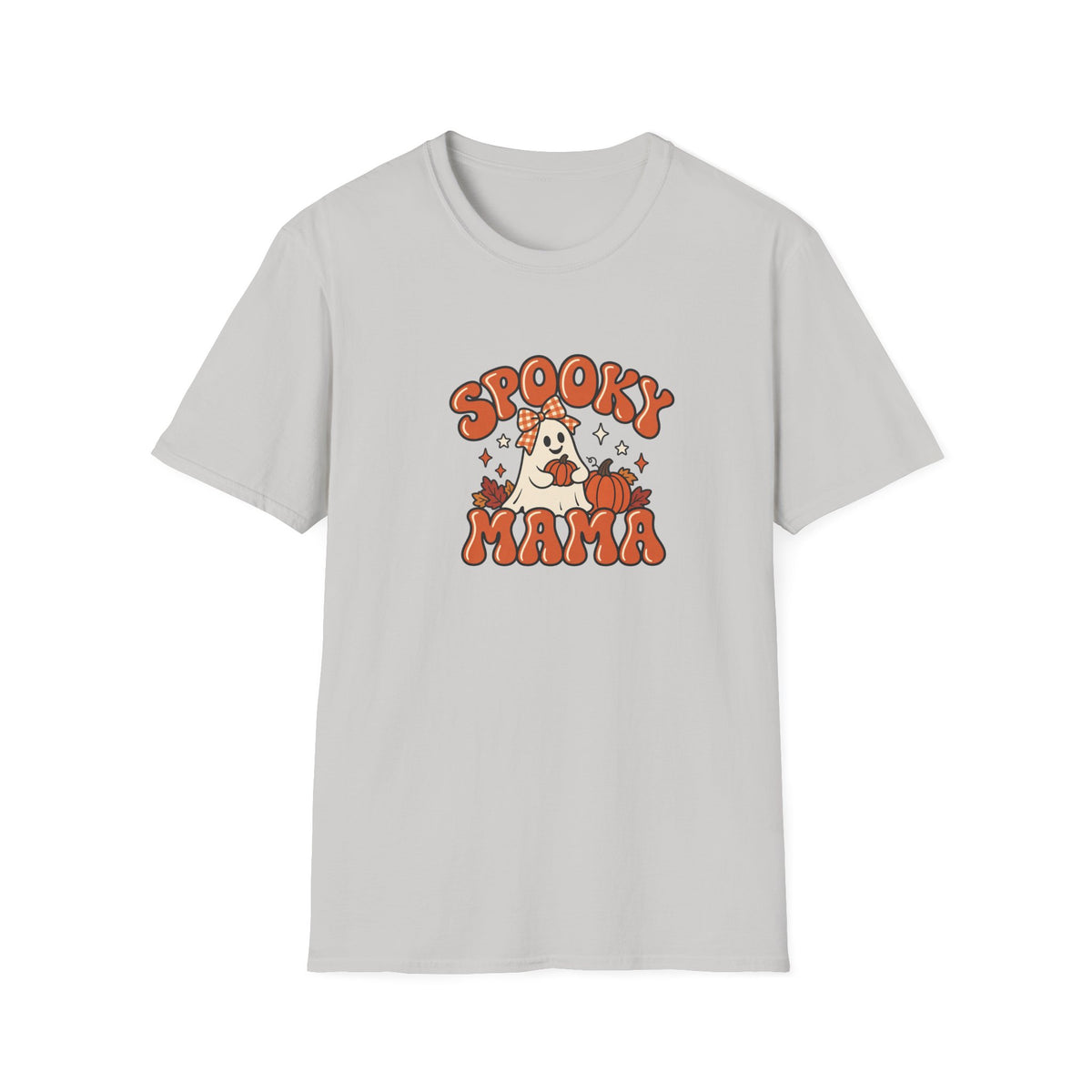 Spooky Mama ghosts T-Shirt | Halloween pumpkins, plaid bows