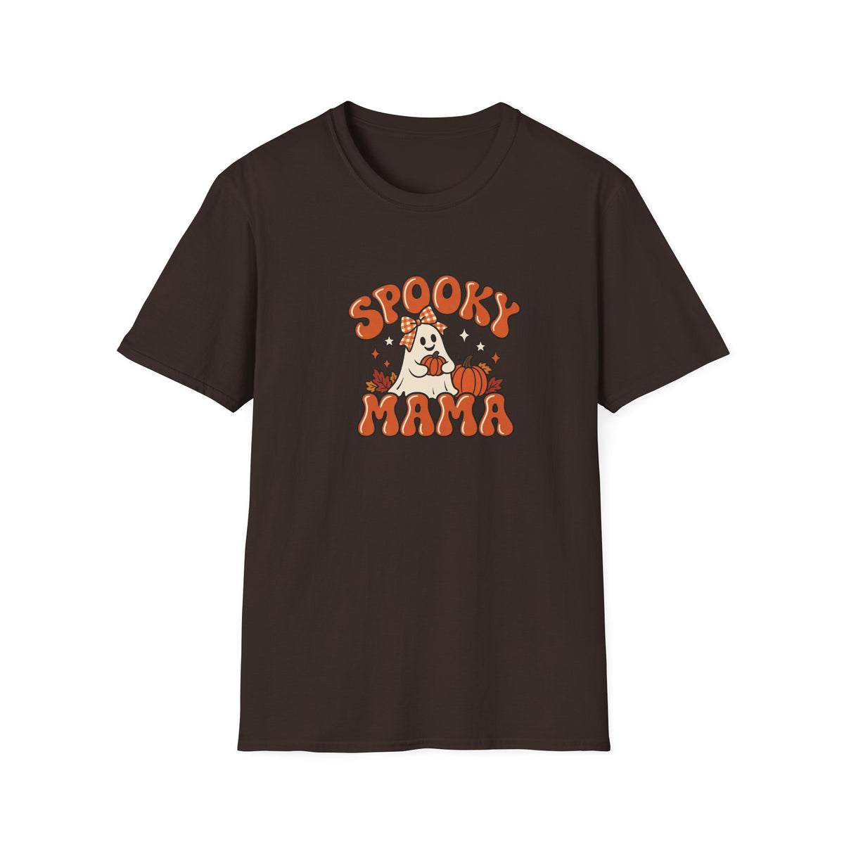 Spooky Mama ghosts T-Shirt | Halloween pumpkins, plaid bows