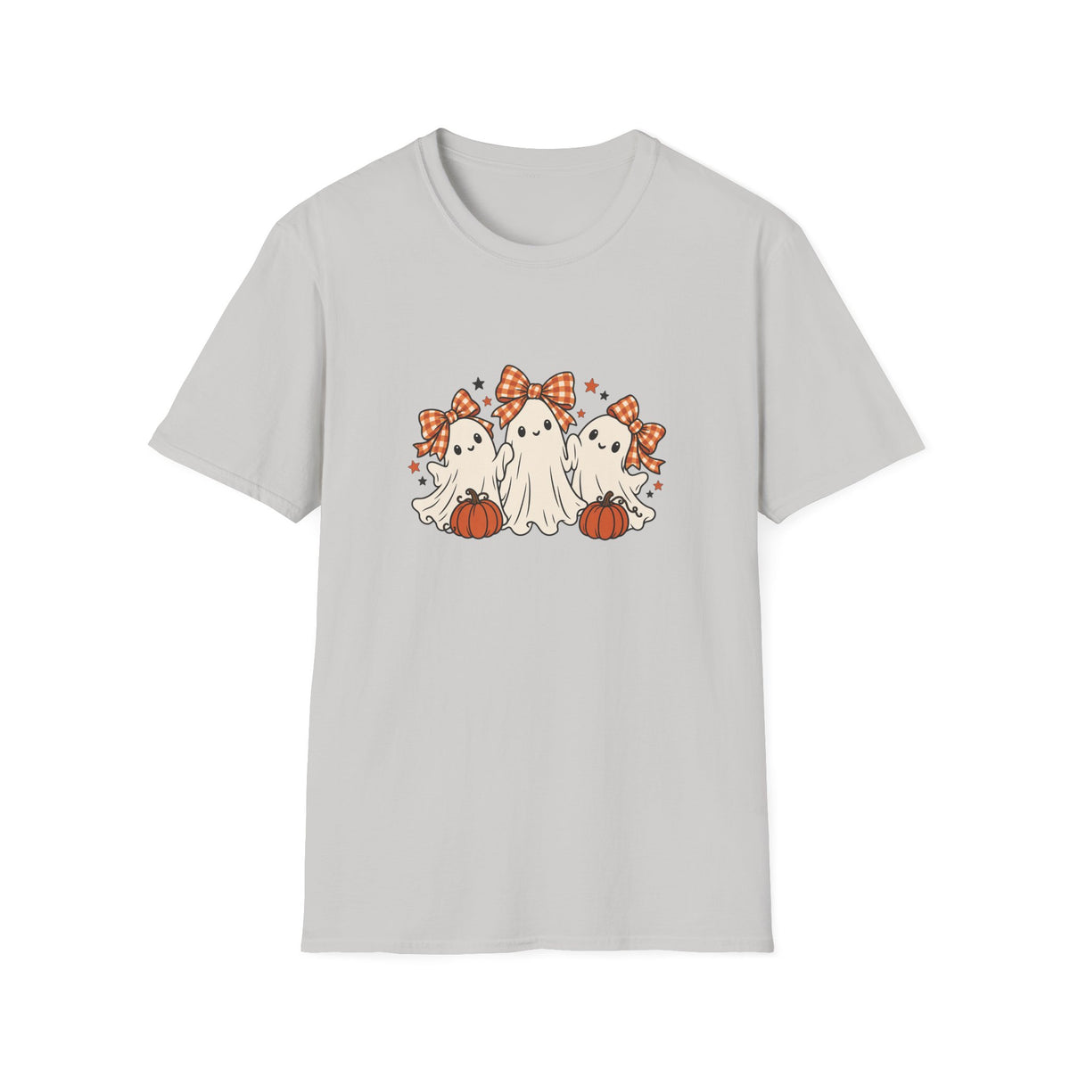 Halloween ghost shirt with gingham bows | Cute pumpkin unisex tee