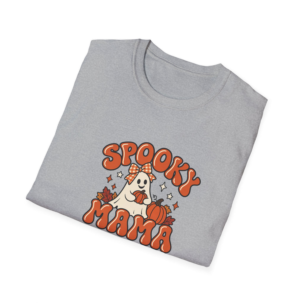 Spooky Mama ghosts T-Shirt | Halloween pumpkins, plaid bows