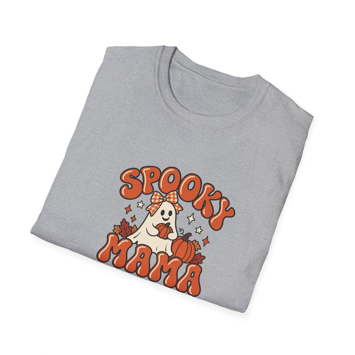 Spooky Mama ghosts T-Shirt | Halloween pumpkins, plaid bows