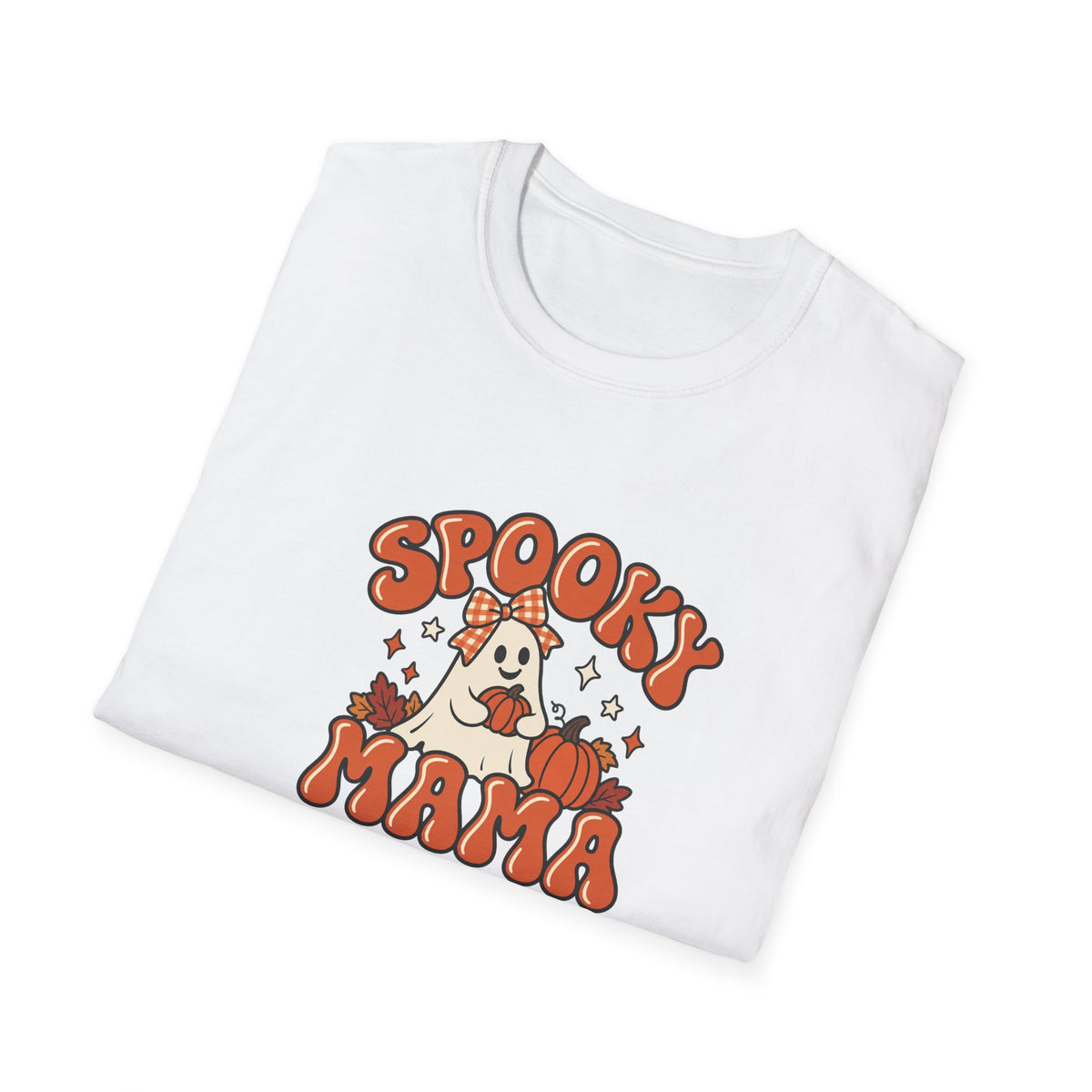 Spooky Mama ghosts T-Shirt | Halloween pumpkins, plaid bows