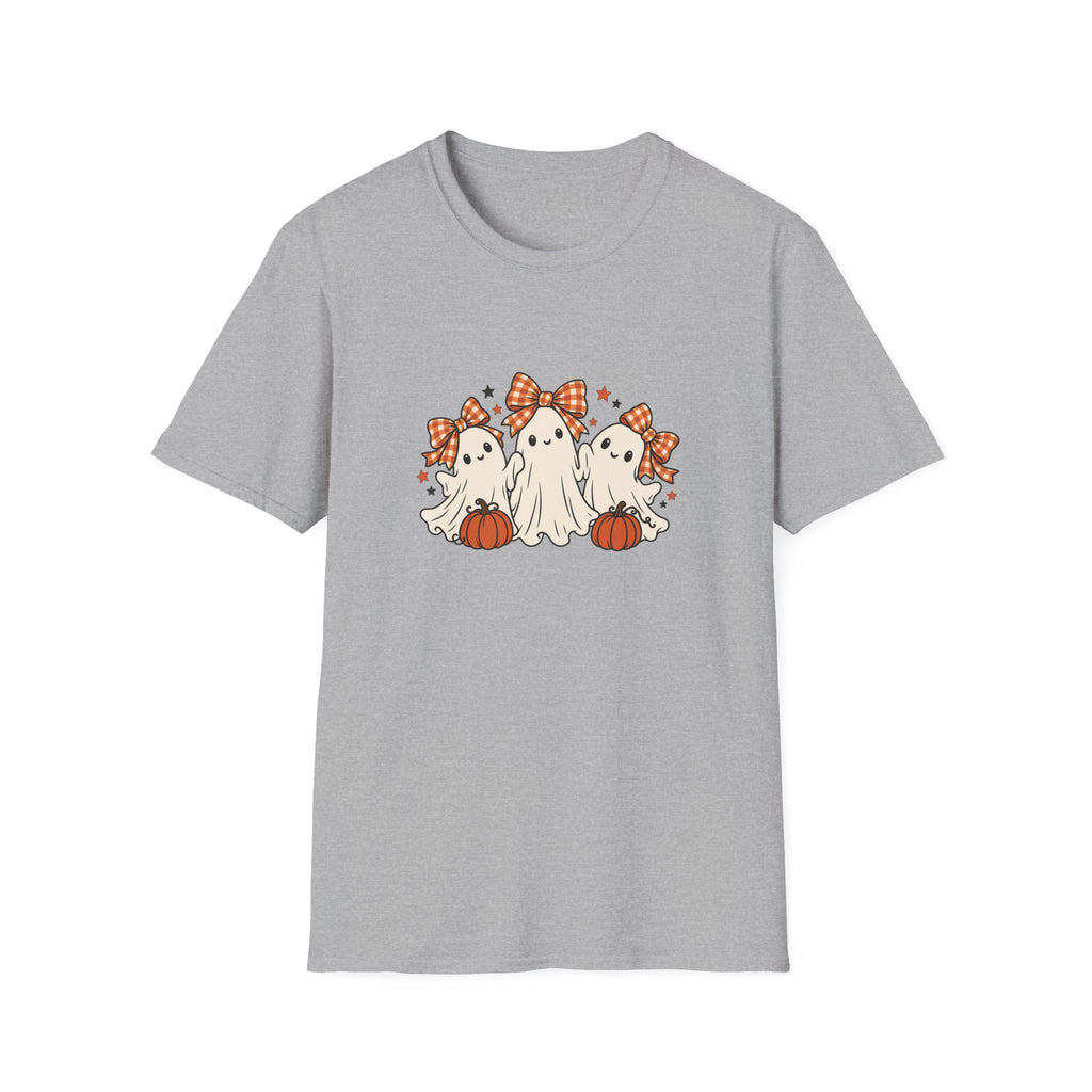Halloween ghost shirt with gingham bows | Cute pumpkin unisex tee