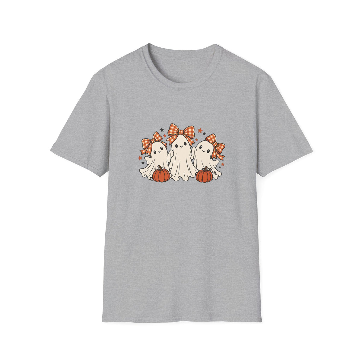 Halloween ghost shirt with gingham bows | Cute pumpkin unisex tee