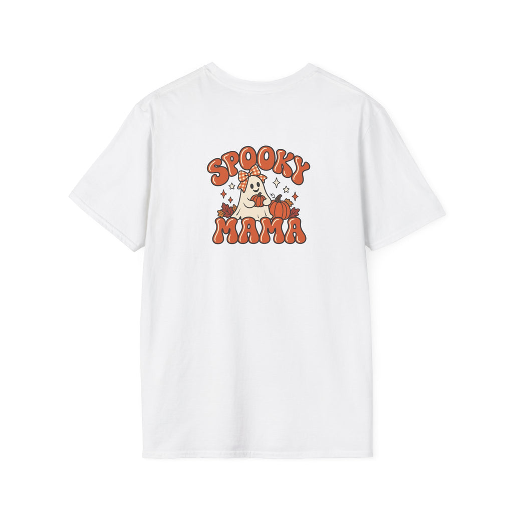 Spooky Mama ghosts T-Shirt | Halloween pumpkins, plaid bows