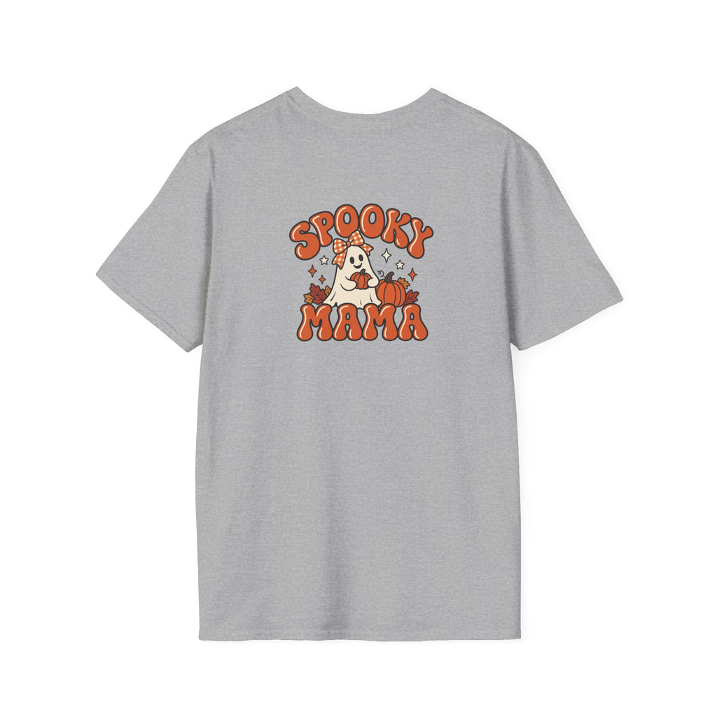 Spooky Mama ghosts T-Shirt | Halloween pumpkins, plaid bows